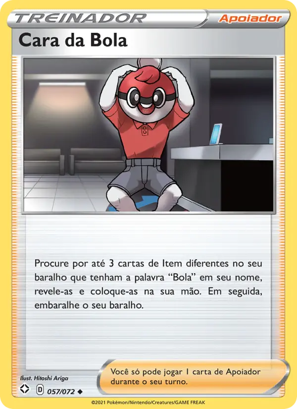 Carta Cara da Bola, número 57/72 da coleção Destinos Brilhantes