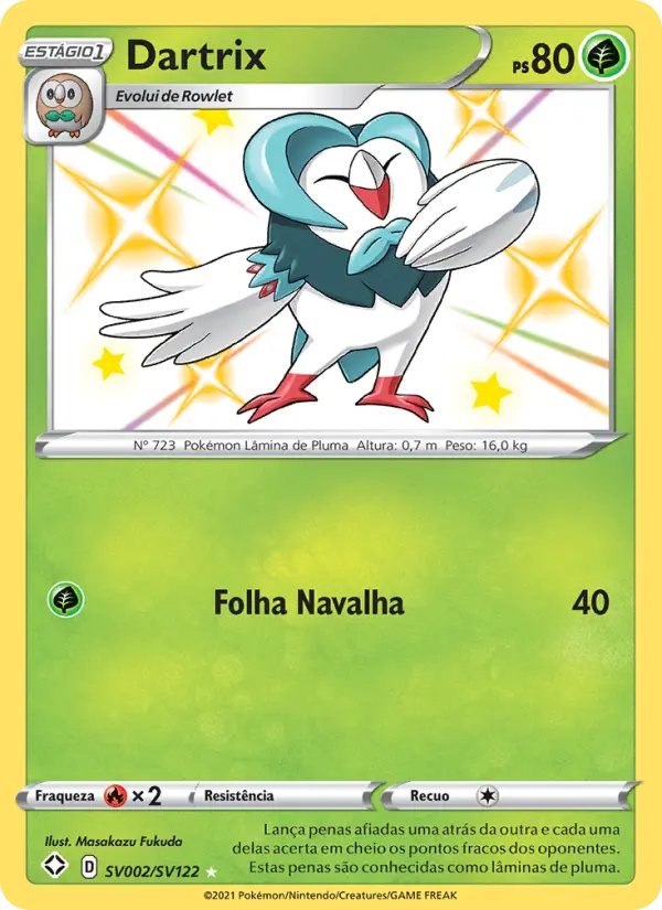 Carta Dartrix, número SV002/122 da coleção Destinos Brilhantes Cofre Brilhante