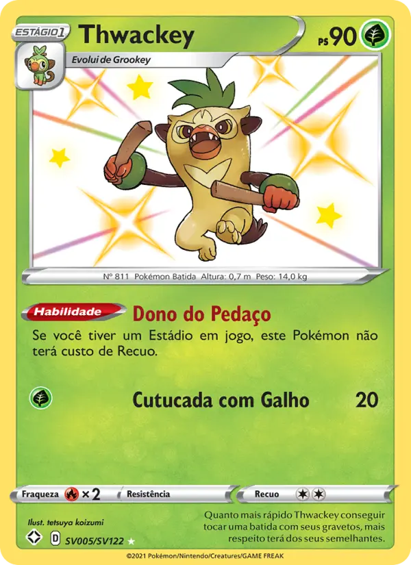 Carta Thwackey, número SV005/122 da coleção Destinos Brilhantes Cofre Brilhante