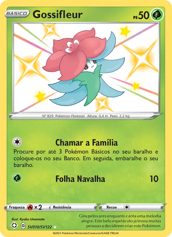 Carta Gossifleur, número SV010/122 da coleção Destinos Brilhantes Cofre Brilhante