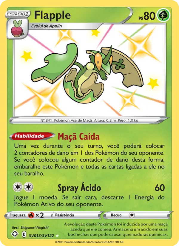 Carta Flapple, número SV013/122 da coleção Destinos Brilhantes Cofre Brilhante