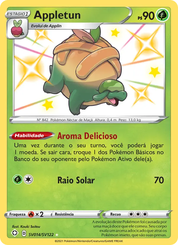 Carta Appletun, número SV014/122 da coleção Destinos Brilhantes Cofre Brilhante