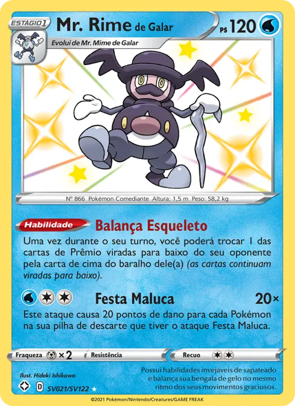Carta Mr. Rime de Galar, número SV021/122 da coleção Destinos Brilhantes Cofre Brilhante