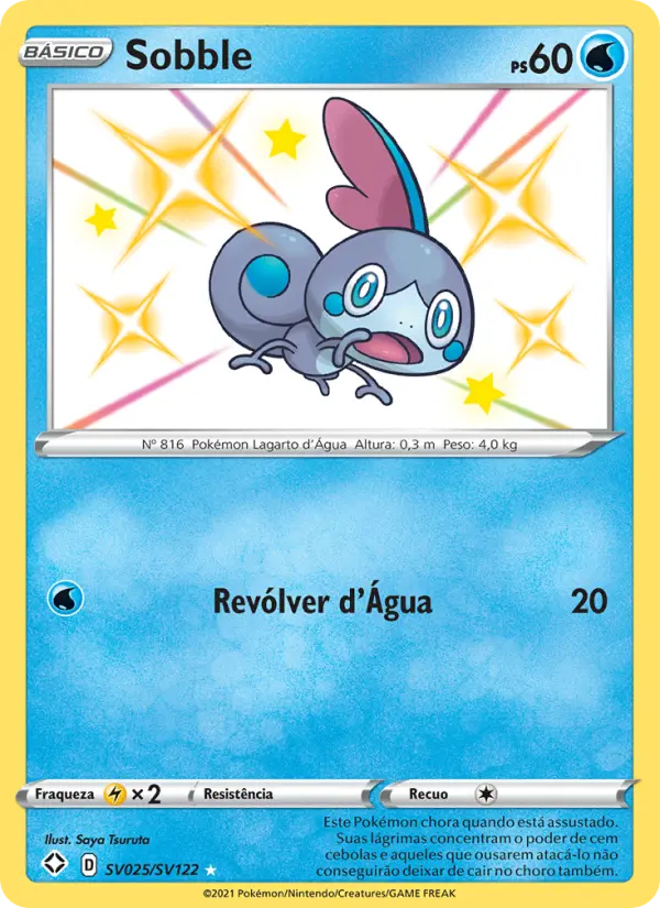 Carta Sobble, número SV025/122 da coleção Destinos Brilhantes Cofre Brilhante