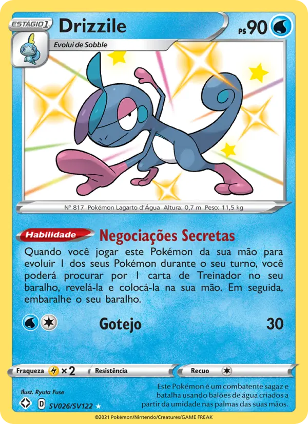 Carta Drizzile, número SV026/122 da coleção Destinos Brilhantes Cofre Brilhante