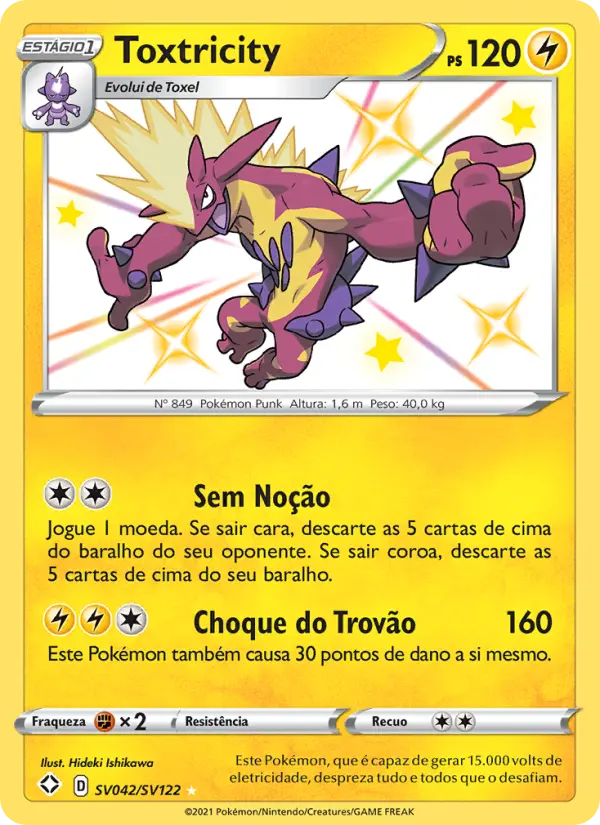 Carta Toxtricity, número SV042/122 da coleção Destinos Brilhantes Cofre Brilhante