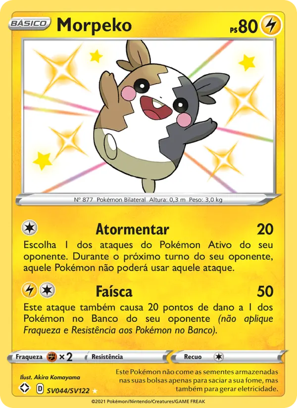 Carta Morpeko, número SV044/122 da coleção Destinos Brilhantes Cofre Brilhante