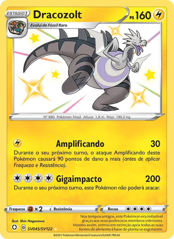 Carta Dracozolt, número SV045/122 da coleção Destinos Brilhantes Cofre Brilhante