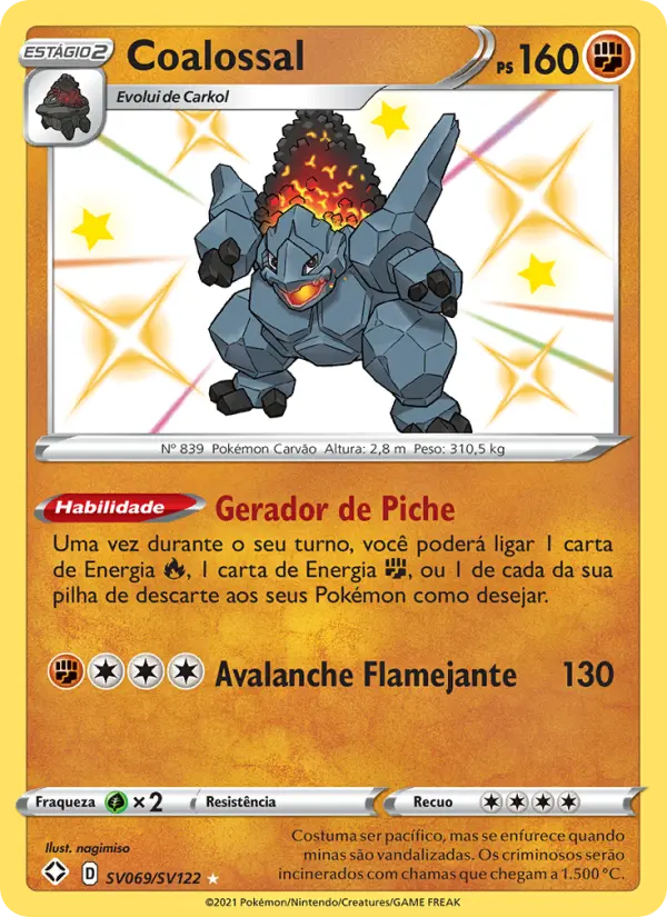 Carta Coalossal, número SV069/122 da coleção Destinos Brilhantes Cofre Brilhante