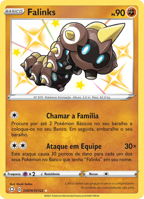 Carta Falinks, número SV074/122 da coleção Destinos Brilhantes Cofre Brilhante