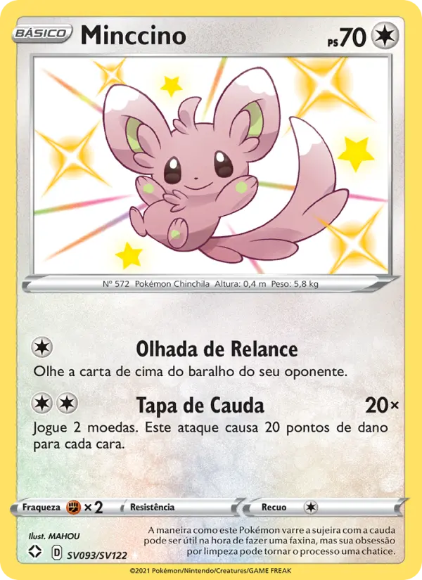 Carta Minccino, número SV093/122 da coleção Destinos Brilhantes Cofre Brilhante