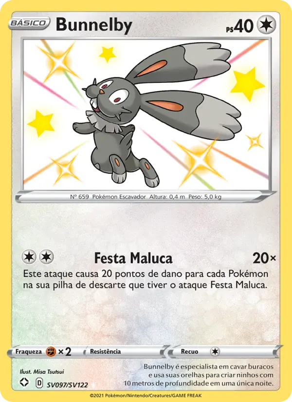 Carta Bunnelby, número SV097/122 da coleção Destinos Brilhantes Cofre Brilhante