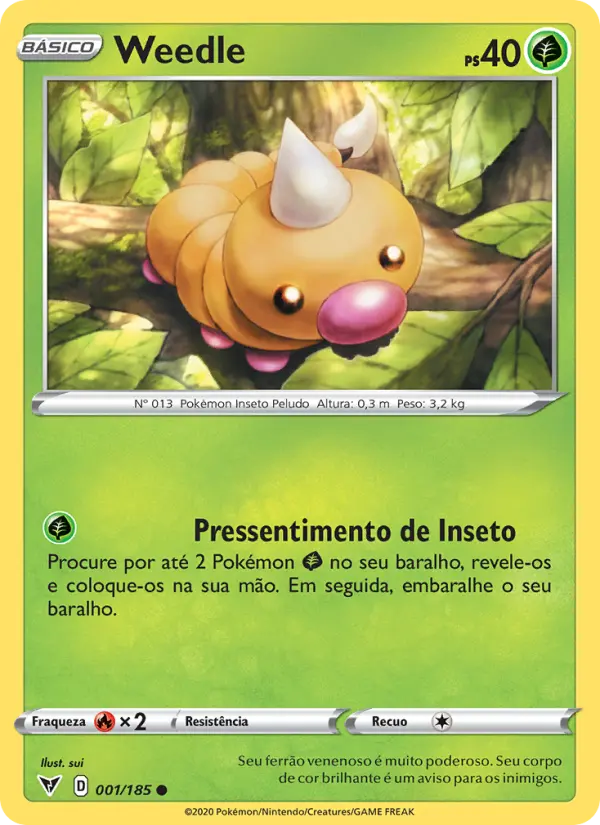Carta Weedle, número 1/185 da coleção Voltagem Vívida