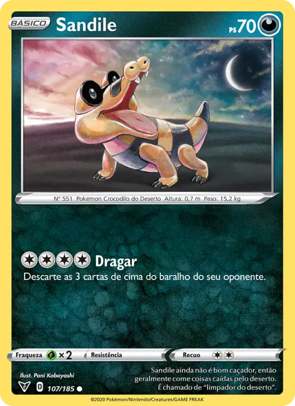Carta Sandile, número 107/185 da coleção Voltagem Vívida