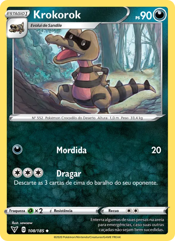 Carta Krokorok, número 108/185 da coleção Voltagem Vívida