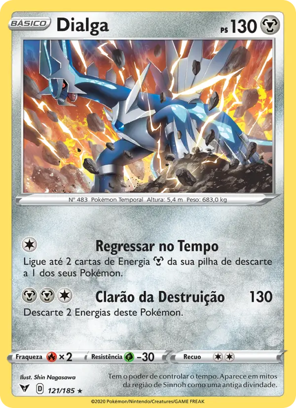 Carta Dialga, número 121/185 da coleção Voltagem Vívida