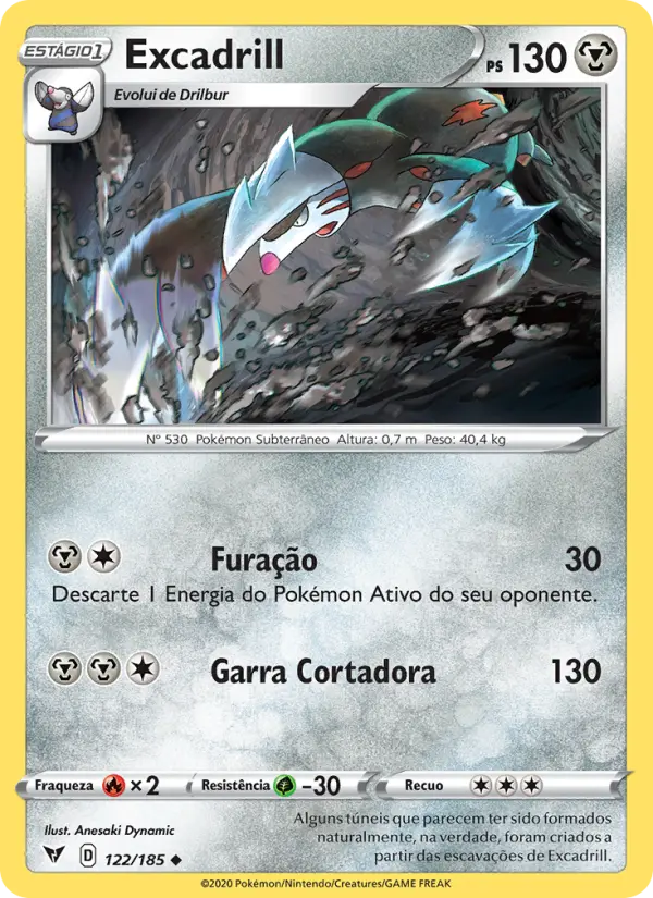 Carta Excadrill, número 122/185 da coleção Voltagem Vívida