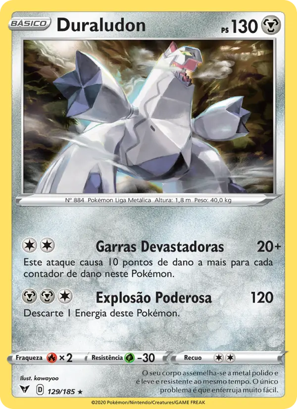 Carta Duraludon, número 129/185 da coleção Voltagem Vívida