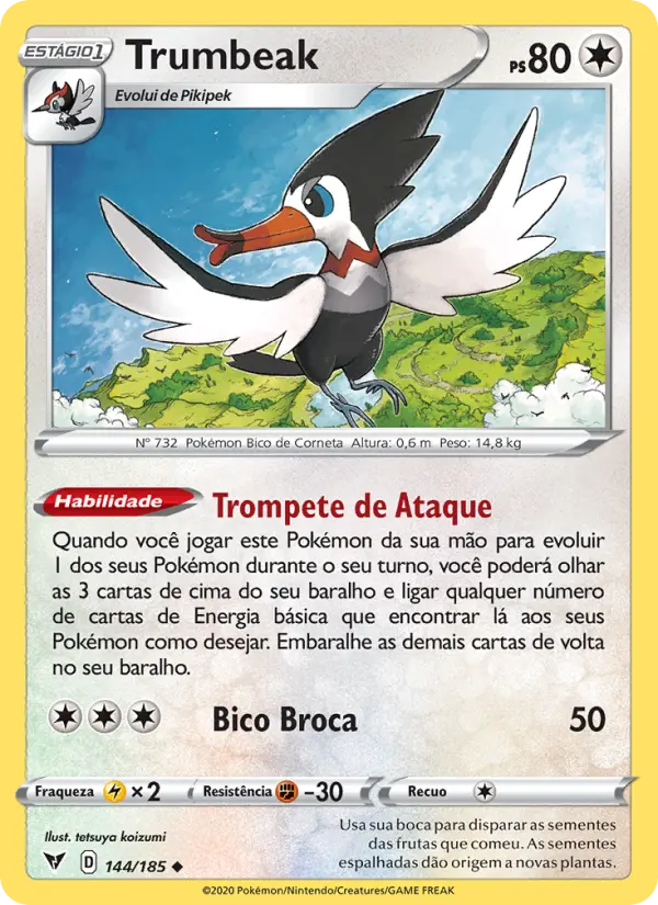 Carta Trumbeak, número 144/185 da coleção Voltagem Vívida
