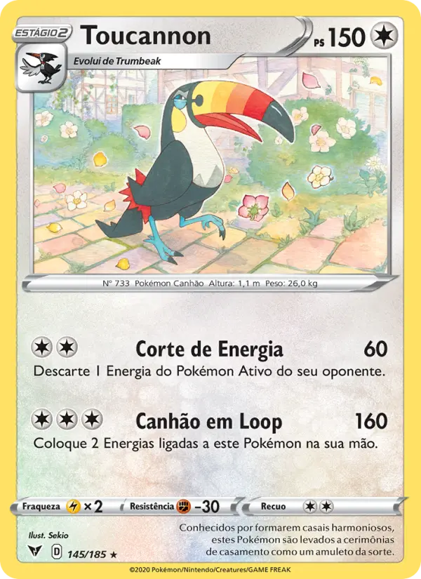 Carta Toucannon, número 145/185 da coleção Voltagem Vívida