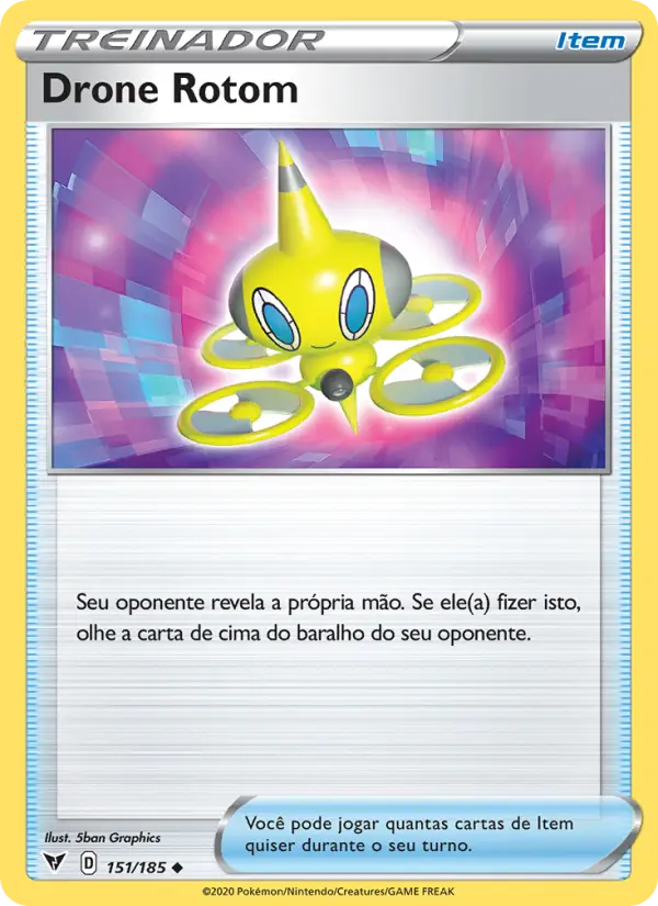 Carta Drone Rotom, número 151/185 da coleção Voltagem Vívida