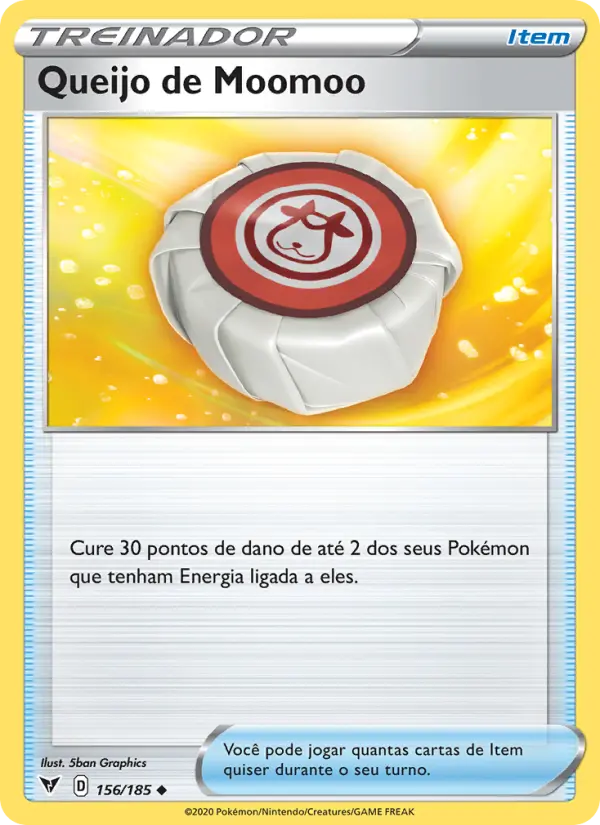 Carta Queijo de Moomoo, número 156/185 da coleção Voltagem Vívida