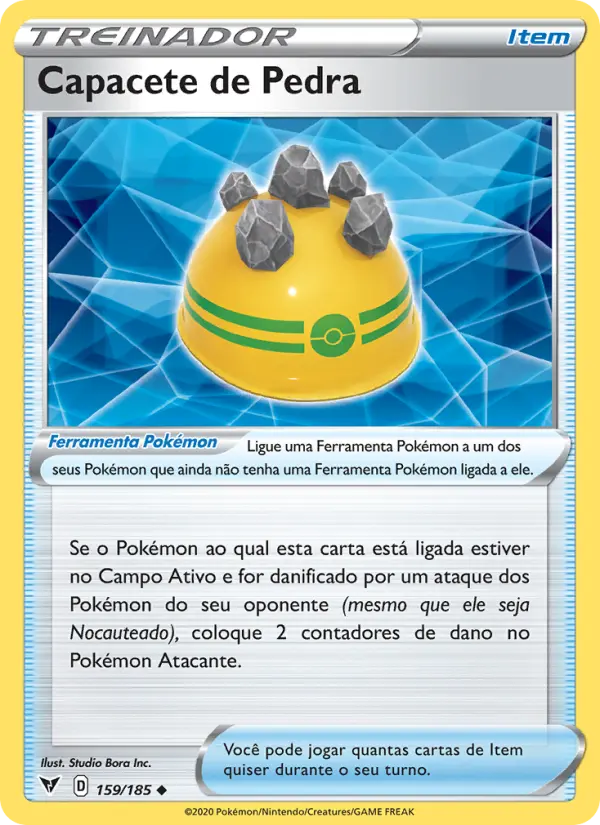 Carta Capacete de Pedra, número 159/185 da coleção Voltagem Vívida