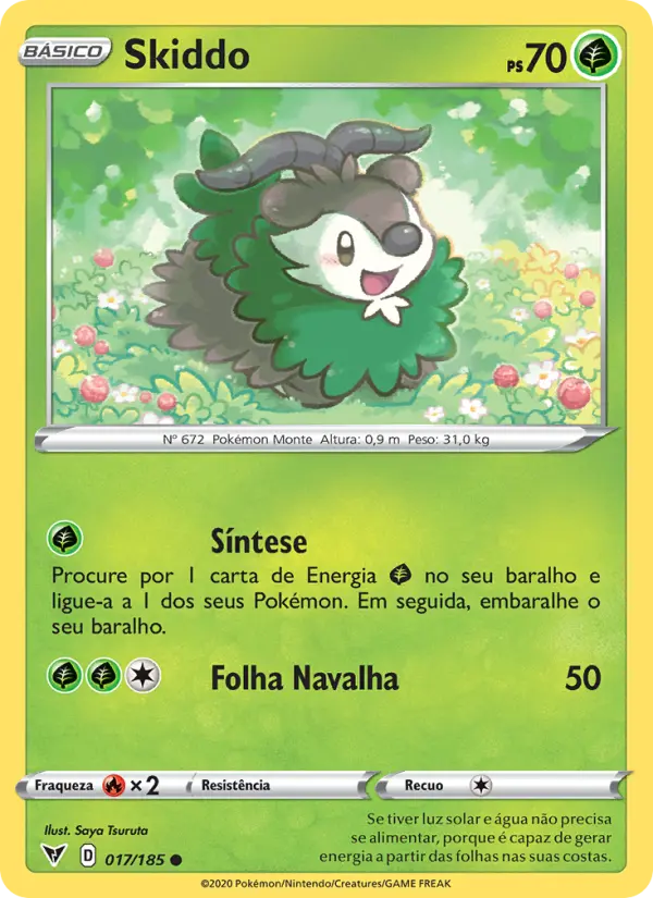 Carta Skiddo, número 17/185 da coleção Voltagem Vívida