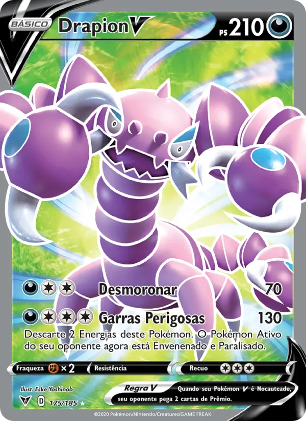 Carta Drapion V, número 175/185 da coleção Voltagem Vívida
