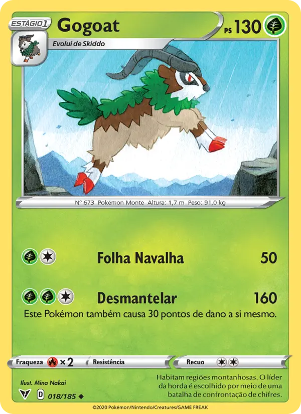 Carta Gogoat, número 18/185 da coleção Voltagem Vívida
