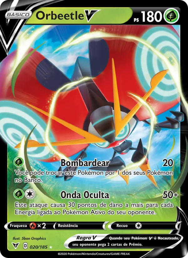 Carta Orbeetle V, número 20/185 da coleção Voltagem Vívida