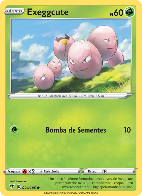 Carta Exeggcute, número 4/185 da coleção Voltagem Vívida