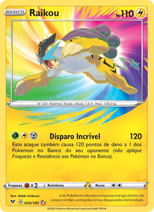 Carta Raikou, número 50/185 da coleção Voltagem Vívida