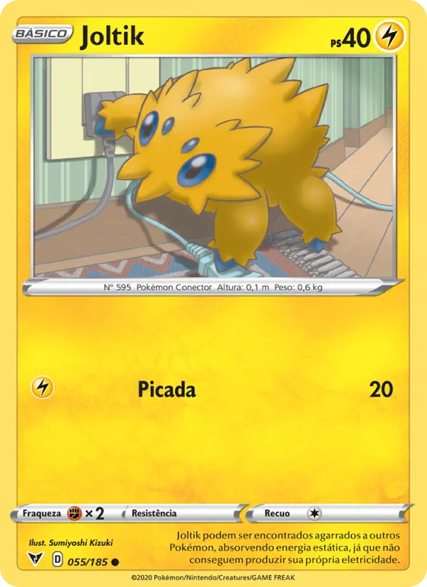Carta Joltik, número 55/185 da coleção Voltagem Vívida