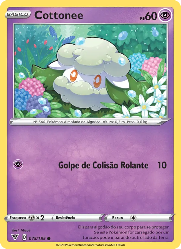 Carta Cottonee, número 75/185 da coleção Voltagem Vívida