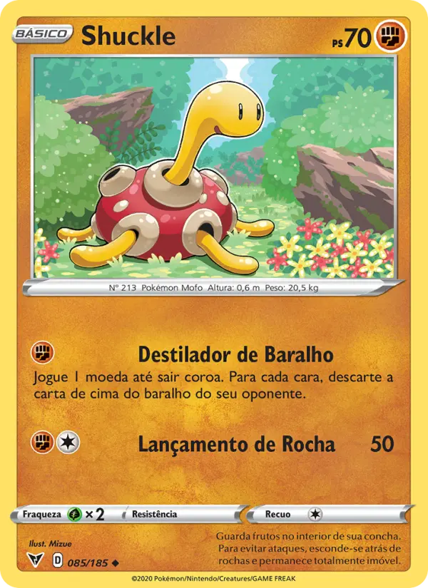 Carta Shuckle, número 85/185 da coleção Voltagem Vívida