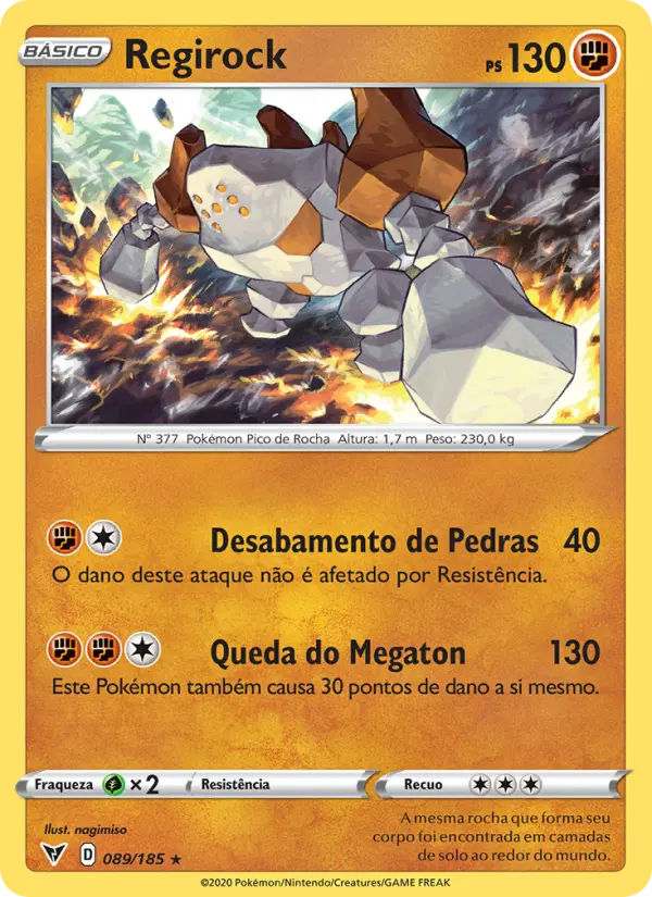 Carta Regirock, número 89/185 da coleção Voltagem Vívida