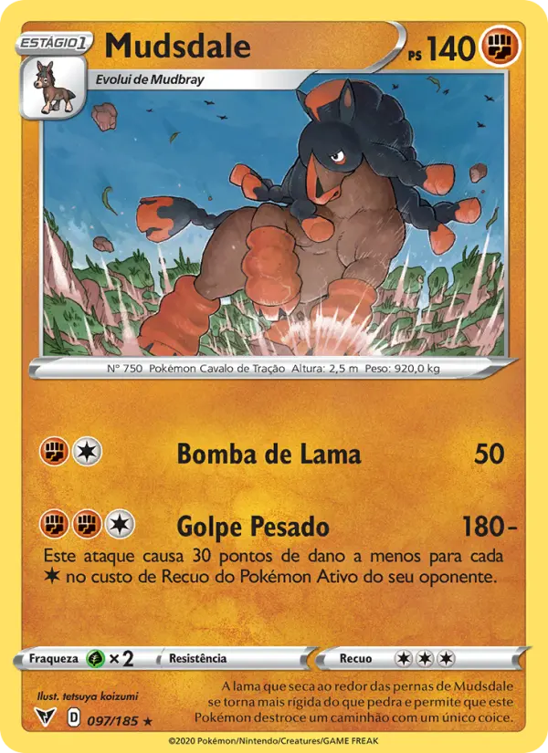 Carta Mudsdale, número 97/185 da coleção Voltagem Vívida