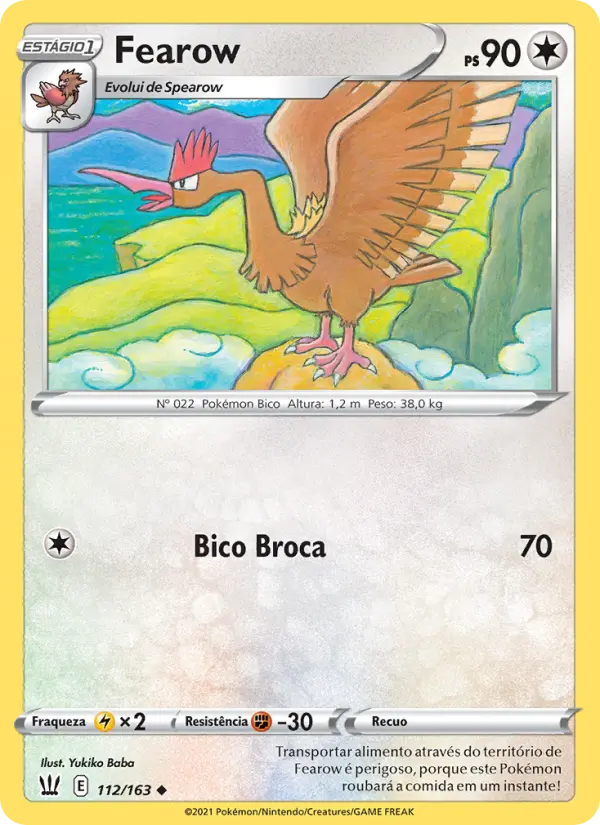 Carta Fearow, número 112/163 da coleção Estilos de Batalha