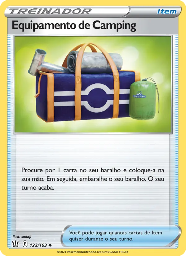 Carta Equipamento de Camping, número 122/163 da coleção Estilos de Batalha