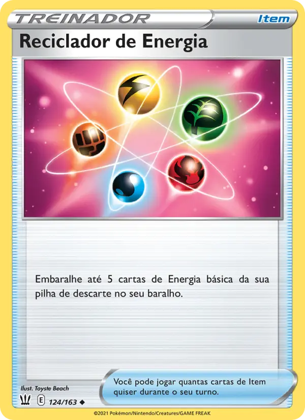 Carta Reciclador de Energia, número 124/163 da coleção Estilos de Batalha