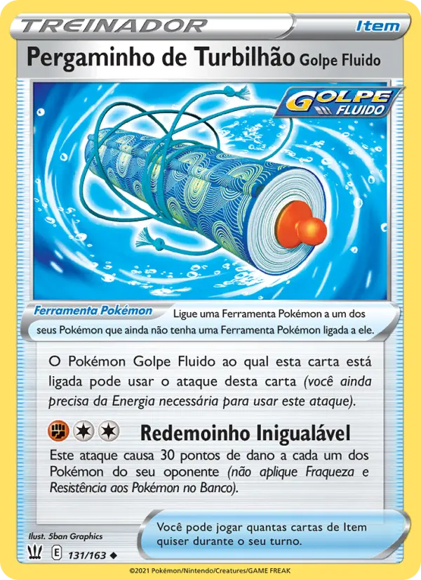 Carta Pergaminho de Turbilhão Golpe Fluido, número 131/163 da coleção Estilos de Batalha