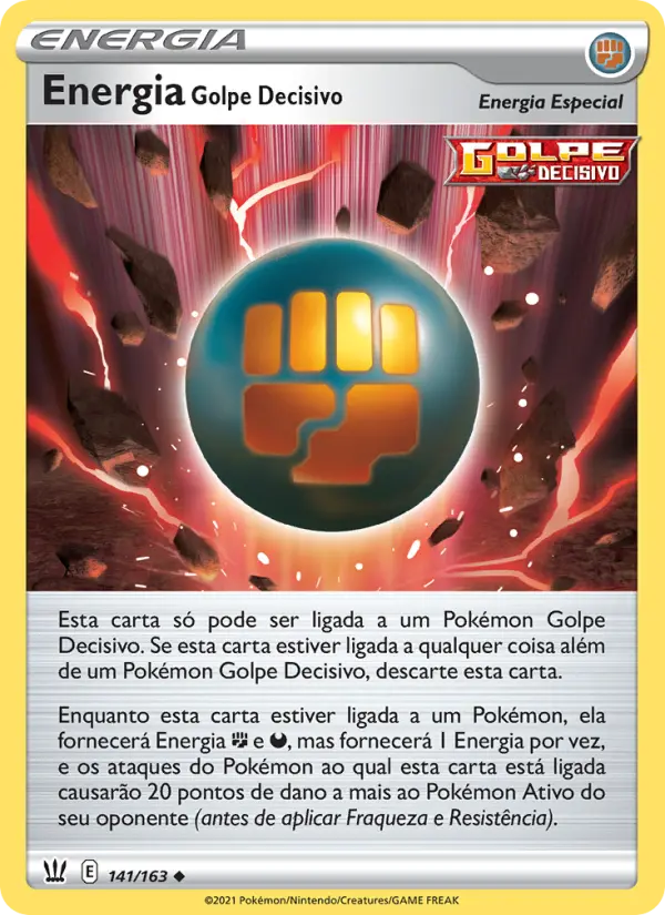 Carta Energia Golpe Decisivo, número 141/163 da coleção Estilos de Batalha
