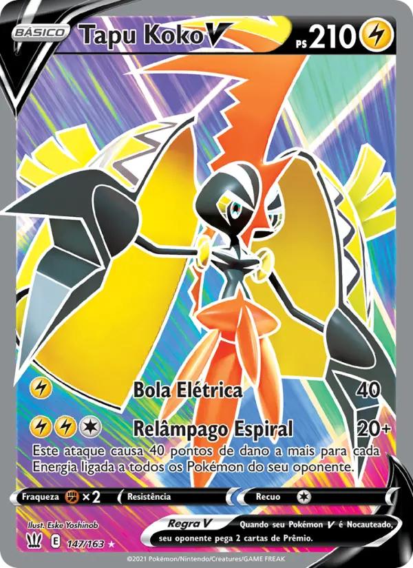Carta Tapu Koko V, número 147/163 da coleção Estilos de Batalha