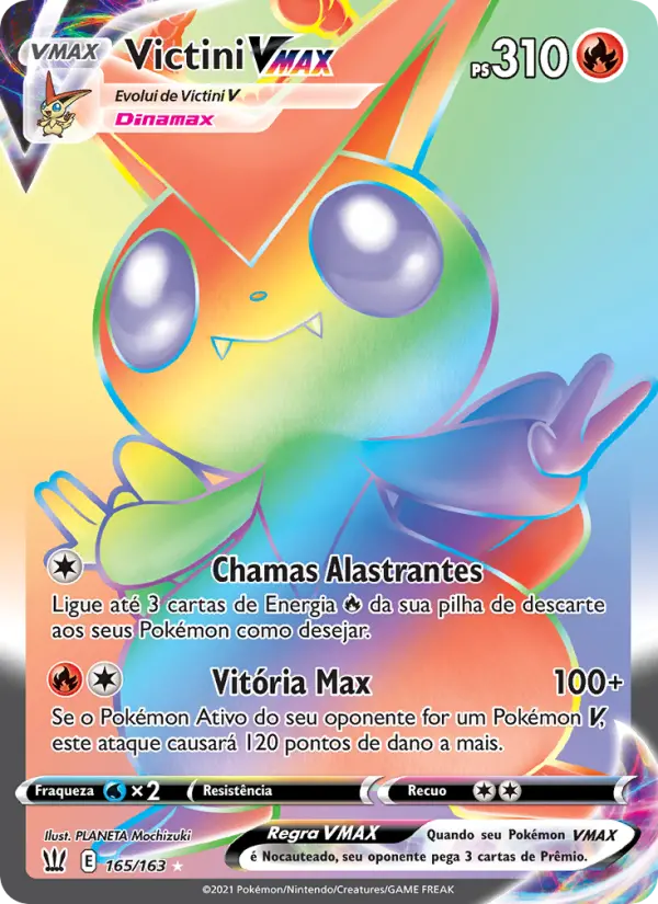 Carta Victini VMAX, número 165/163 da coleção Estilos de Batalha