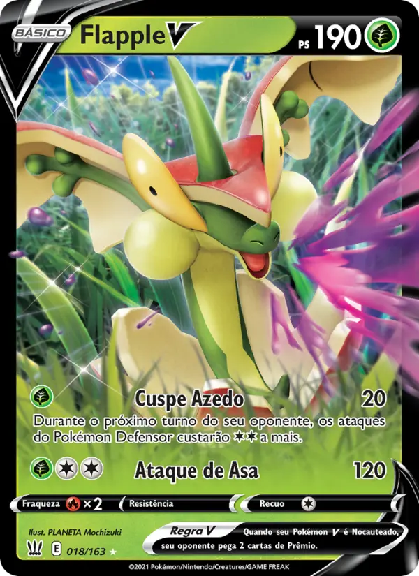 Carta Flapple V, número 18/163 da coleção Estilos de Batalha