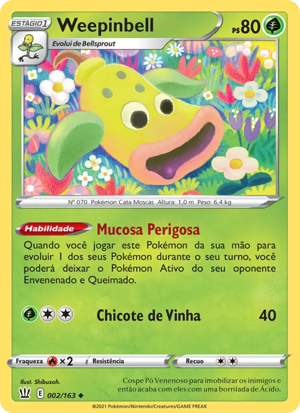 Carta Weepinbell, número 2/163 da coleção Estilos de Batalha