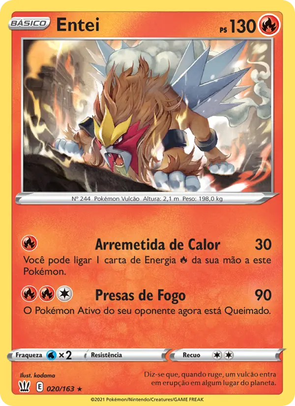 Carta Entei, número 20/163 da coleção Estilos de Batalha