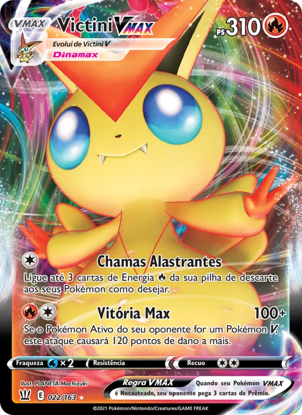 Carta Victini VMAX, número 22/163 da coleção Estilos de Batalha
