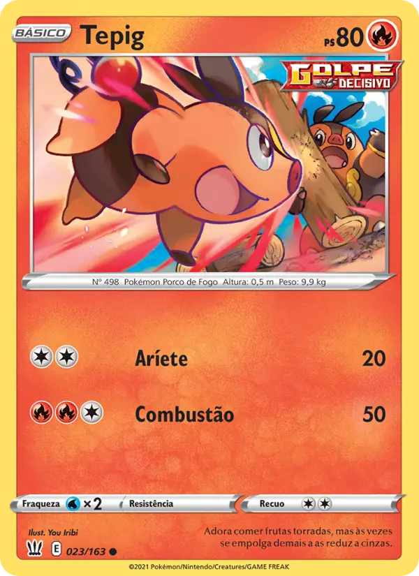Carta Tepig, número 23/163 da coleção Estilos de Batalha